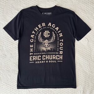 Eric Church Black Gather Again Tour T-Shirt 2021 2022 Size Large